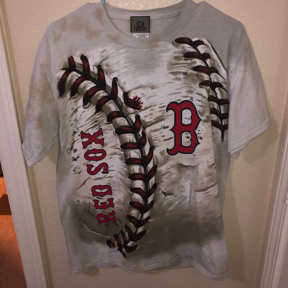 Graphic liquid blue Boston Red Sox t-shirt